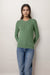 PURE CASHMERE CABLE CREW NECK WOMEN GREEN