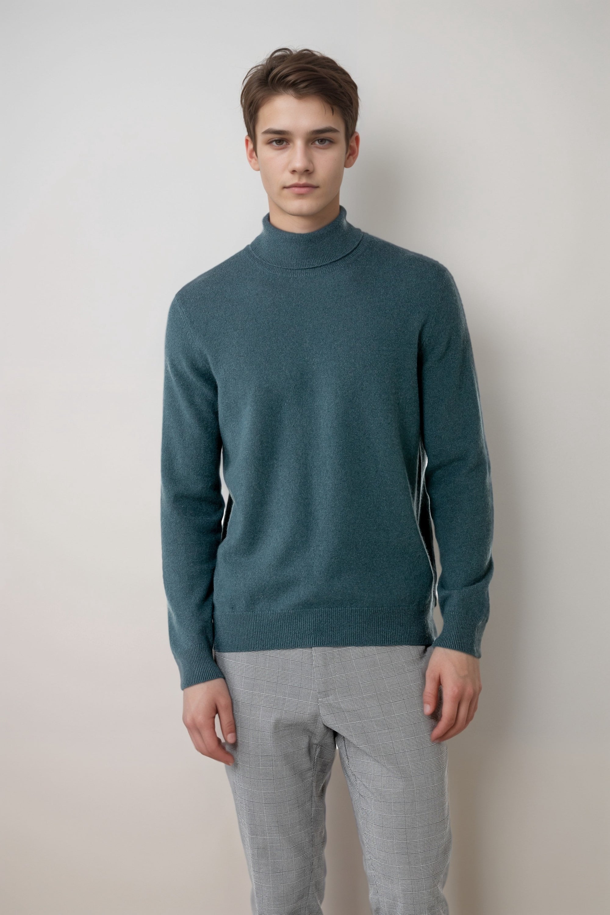 PURE CASHMERE TURTLE NECK MEN GREEN