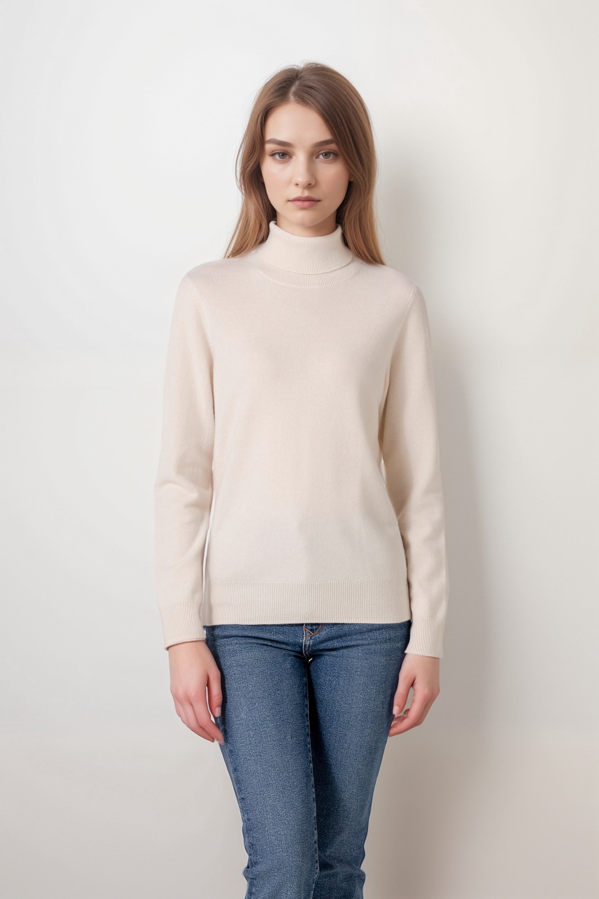 PURE CASHMERE TURTLE NECK WOMEN IVORY